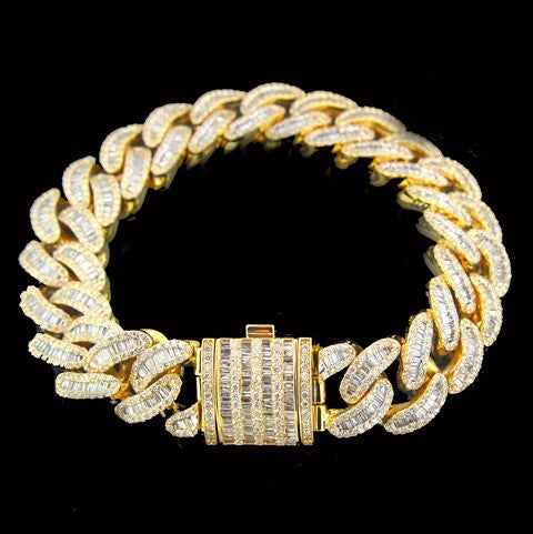 70 Gram Baguette Cuban Gold Bracelet