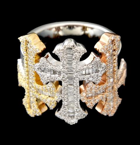 Tri Color Cross Ring