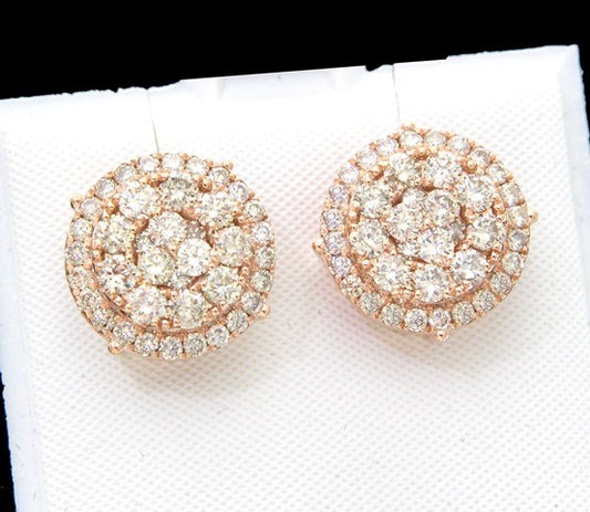 1.95ct Diamond Cluster Earrings