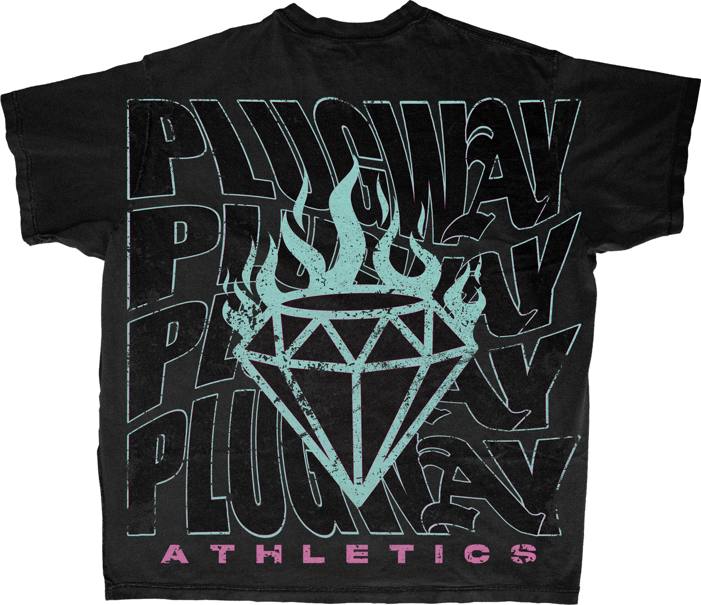 (Pre-Order) Plugway Athletics Tee (blue & Pink)